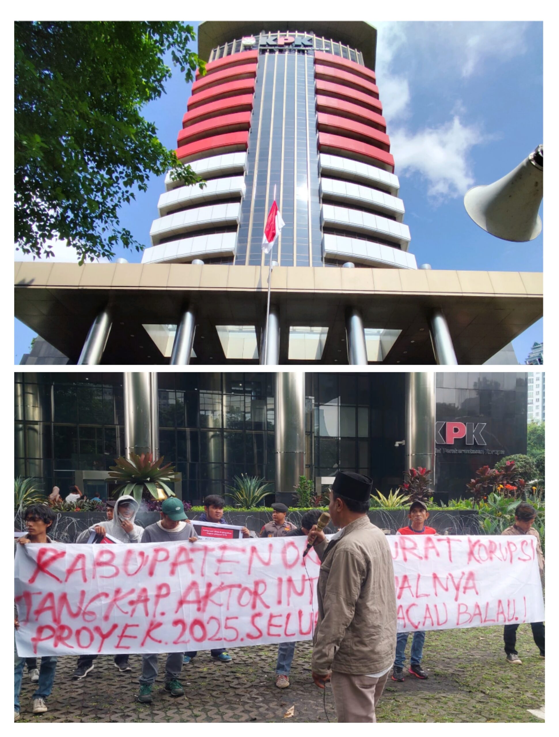 Aksi demo masyarakat OKU di depan gedung KPK RI Jakarta terkait korupsi Pokir".